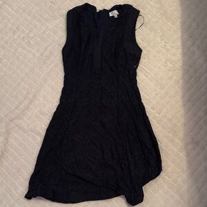 Elegant Navy Blue Lace Dress